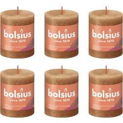 Bolsius 4x Rustic Pillar Spice Brown Home Holiday Stearinlys
