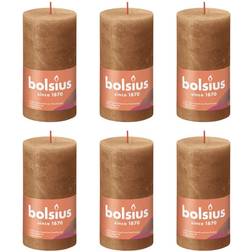 Bolsius 4x Rustic Pillar Spice Brown Home Holiday Stearinlys