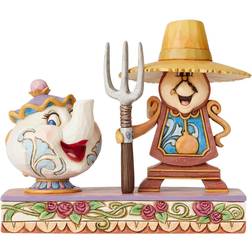 Disney Traditions Mrs Potts and Cogsworth 'Workin' Round the Clock' Figurine