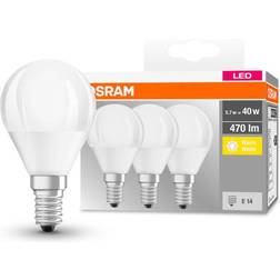 Osram LED krone mat E14 40W 3stk/pk