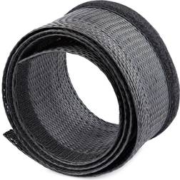 StarTech StarTech.com 10ft (3m) Cable Management Sleeve, Trimmable Heavy Duty Cable Wrap, 1.2" (3cm) Dia Polyester Mesh Computer Cable Manager/Protector/Concealer Black Cord Organizer/Hider, Floor Cable Cover, Wire Wraps (WKSTNCMFLX) kabeladministrationshylster