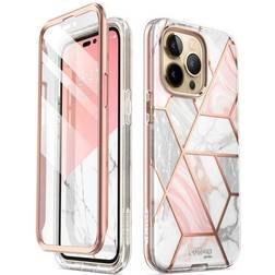 Supcase Cosmo iPhone 14 Pro Hybrid Cover Pink Marmor
