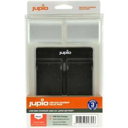 Jupio LP-E6N Ultra 2040mAh 2-pack dubbel USB laddare, Canon Värdepaket