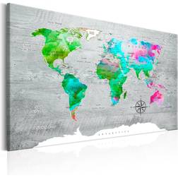 Canvas Tavla - World Map: Green Paradise 120x80 Billede