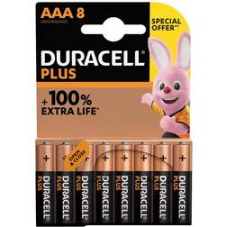 Duracell Plus AAA LR03 Batteri, 8 stk
