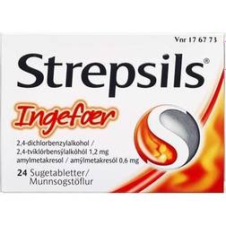 Strepsils Ingefær 0,6+1,2 mg Sugetabletter
