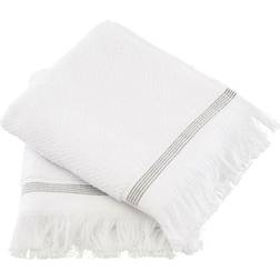 Meraki Håndklæde 40x60 Badehåndklæde Hvid, Grå