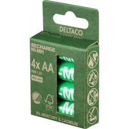 Deltaco Laddningsbara AA-batterier 2500 mAh (LR6) 4-pack