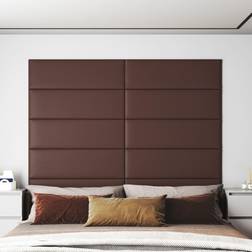 vidaXL vægpaneler 12 stk. 90x30 cm 3,24 m² kunstlæder brun