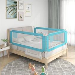 Be Basic sengehest børneseng 200x25 cm stof blå - Blå