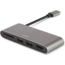 Moshi 99MO084213, USB 3.2 Type-C, SDHC,SDXC, 5000 Mbit/s, MacBook Pro 15-inch MacBook Pro 13-inch, Four Thunderbolt 3