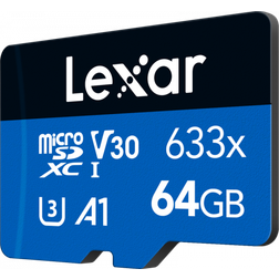 LEXAR 64GB High-Performance 633x microSDHC UHS-I, up to 100MB/s read 20MB/s write