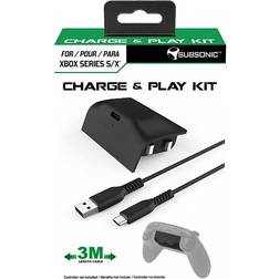 Subsonic Charge & Play Kit til Xbox Series Controller - Sort