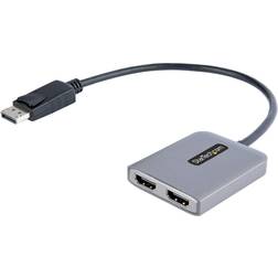 StarTech DP to Dual HDMI MST HUB Dual HDMI 4K 60Hz DisplayPort Multi Adapter with 1ft 30cm Cable
