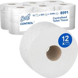 Scott Toiletpapir Kimberly-Clark Control 2-lags 204m 10,6cm Ø19,8cm hvid