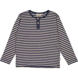Wheat T-shirt LS, Morris/Sea storm stripe