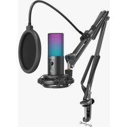 Fifine Technology Set: Condenser Microphone T669 PRO3 RGB HOLDER POP FILTER