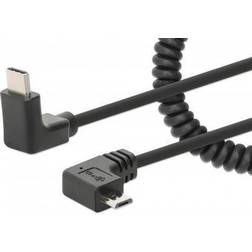 Manhattan Spolet USB-C Micro USB-opladerkabel 1m