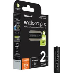 Panasonic eneloop Pro AAA Genopladelige batterier 2 stk. BK-4HCDE/2BE