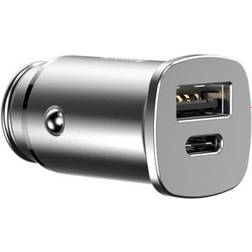 Baseus PPS USB-C/USB-A biloplader 30W Sølv