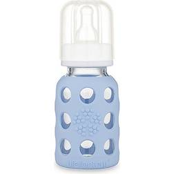 Lifefactory 4 oz Glass Baby Bottle with Protective Silicone Sleeve Blanket