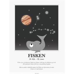 Kids by Friis Stjernetegnsplakat Fisken 30x40cm