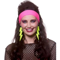 Wicked Costumes 80s Lightning Earring - Neon Yellow