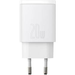 Baseus Compact charger fast charger USB/USB Type C 20W 3A Power Delivery Quick Charge 3.0 white (CCXJ-B02)