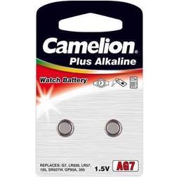 Camelion AG7/LR57/LR926/395, alkalisk knapcelle, 2 stk
