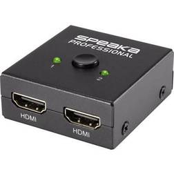 SpeaKa Professional 2 porte HDMI-switch kan bruges tovejs