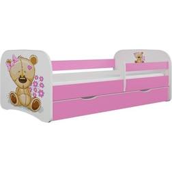 Furniturebox Babydreams juniorseng bamse blomster, madras, sengehest, skuffe