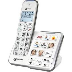 Geemarc AMPLIDECT 295 PHOTO Cordless Big Button Answerphone, Camera button Backlit White
