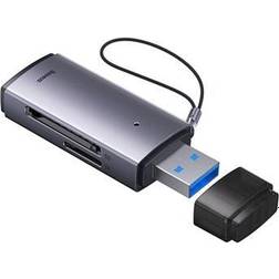 Baseus Lite Series USB-A SD/MicroSD Hukommelseskortlæser Grå