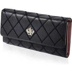 Lang Tegnebog Dame Crown Clutch Wallet Handbag