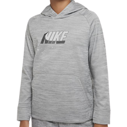 Nike Boy's Therma-FIT Training Hoodie - Carbon Heather/Light Smoke Grey (DQ9037-091)