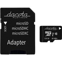 Dacota Platinum MICRO-SDHC 128 GB C10 80 MB MED ADAPTER ➞ På lager klar til afhentning