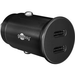 Goobay Dual-USB-C biloplader med Power Delivery, sort PRIS-MATCH!