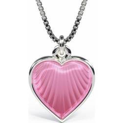 Pia & Per Heart Necklace - Silver/Pink