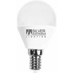 Sfærisk LED pære Silver Electronics E14 7W Varmt lys 5000K