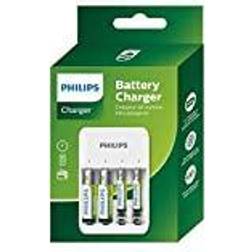 Philips 4-slots basic charger with 2 x 700mAh & 2 x 1300mAh RTU batteries with Micro-USB cable