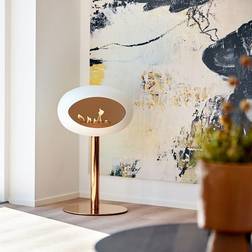 Le Feu White Ground Low Steel Bioethanol Fireplace Rose Gold