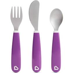 Munchkin Splash Toddler Utensil Set, Spoons and Cutlery, Purple