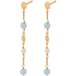 Pernille Corydon Afterglow Sea Earrings - Gold/Agate/Pearl