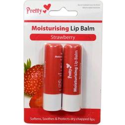 Pretty 2 Strawberry Moisturising Lip Balm Tubes - Softens, Soothes