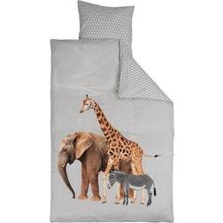 Borg Design Baby sengetøj 70x100 cm - Giraf, elefant zebra - 2