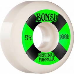 Bones Wheels OG Formula Skateboard Hjul 100 54 Mm V5 Sidecut 4pk White Hvid 54mm Unisex Adult, Kids, Newborn, Toddler, Infant