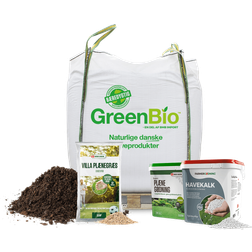GreenBio forårsplænepakke m/topdressing, frø, gødning