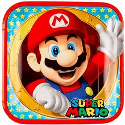 Amscan Super Mario paptallerkner 8 stk