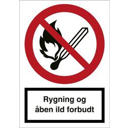 Forbudsskilt Rygning og åben ild forbudt 420
