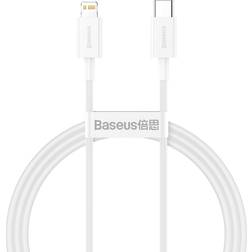 Baseus Superior Fast Charge USB-C kabel, 20W, 0.25m Hvidt